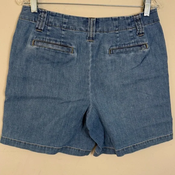 Talbots Stretch chino style denim jean shorts medium wash SZ 10 - Picture 2 of 11